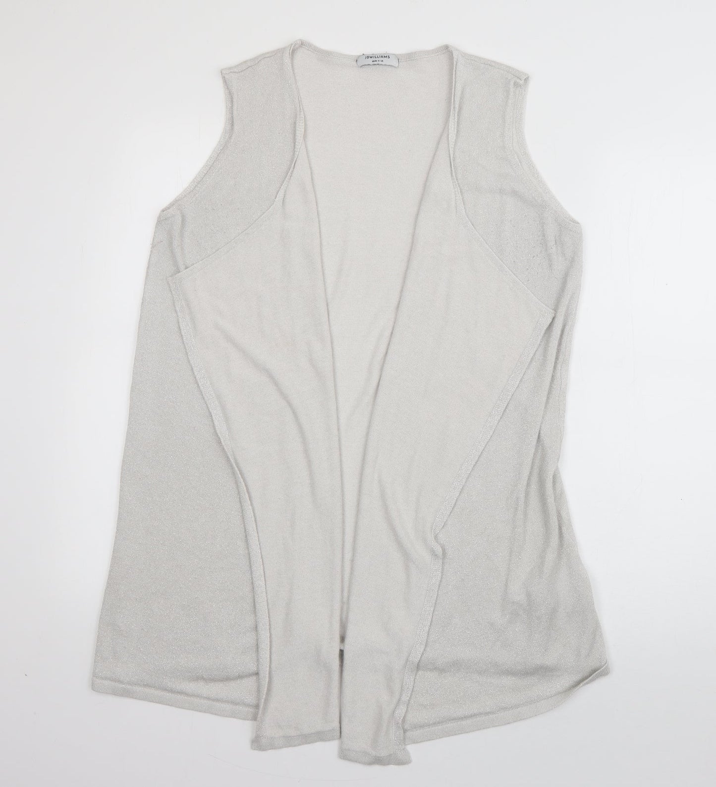 JD Williams Womens White V-Neck  Viscose Cardigan Jumper Size 16