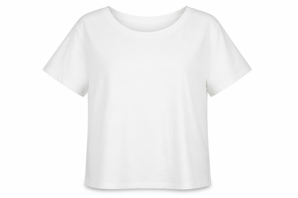 TOM TAILOR Womens White  Polyester Basic T-Shirt Size 3XL Scoop Neck