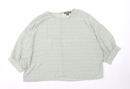Preloved Primark Womens Green  Polyester Basic Blouse Size 14 Round Neck - Front