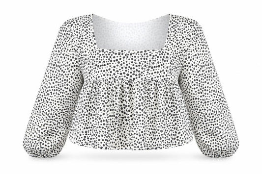 I SAW IT FIRST Womens White Animal Print Polyester Cropped Blouse Size 6 Square Neck - Leopard print