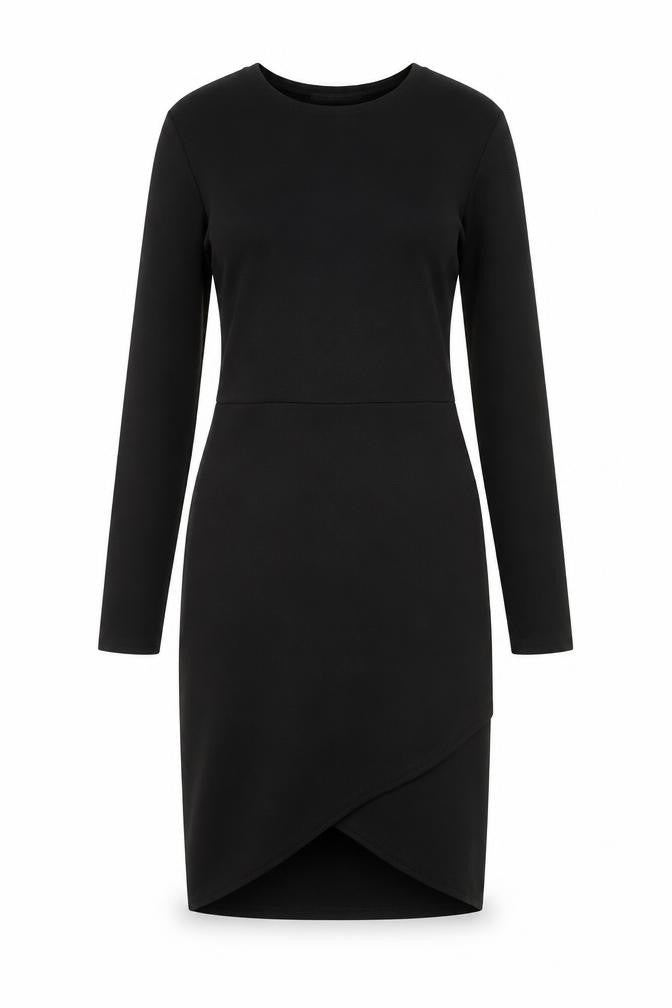 PRETTYLITTLETHING Womens Black  Polyester Sheath  Size 8  Round Neck