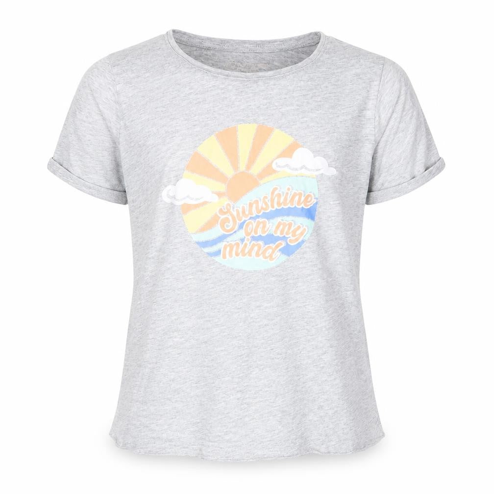 Primark Girls Grey  Cotton Basic T-Shirt Size 11 Years Round Neck