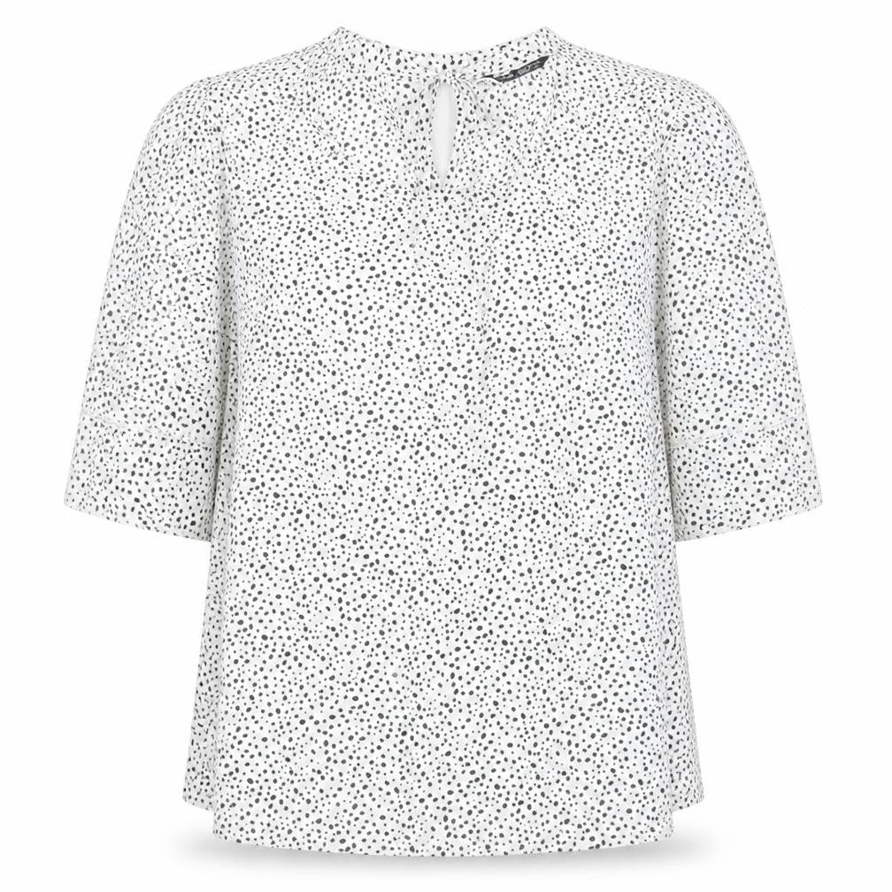 SheIn Womens White Animal Print Polyester Basic Blouse Size M Round Neck - Leopard print