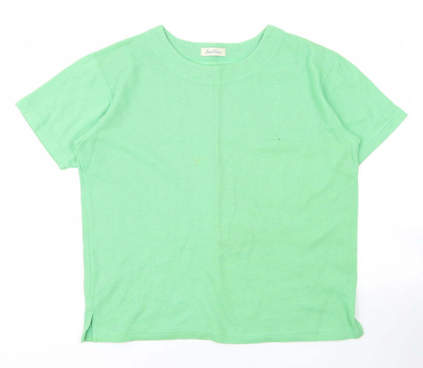 Joie De Vivre Womens Green  Polyester Basic T-Shirt Size L Round Neck