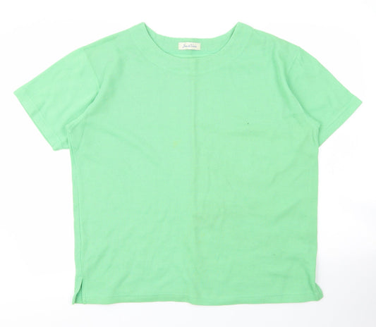 Joie De Vivre Womens Green  Polyester Basic T-Shirt Size L Round Neck