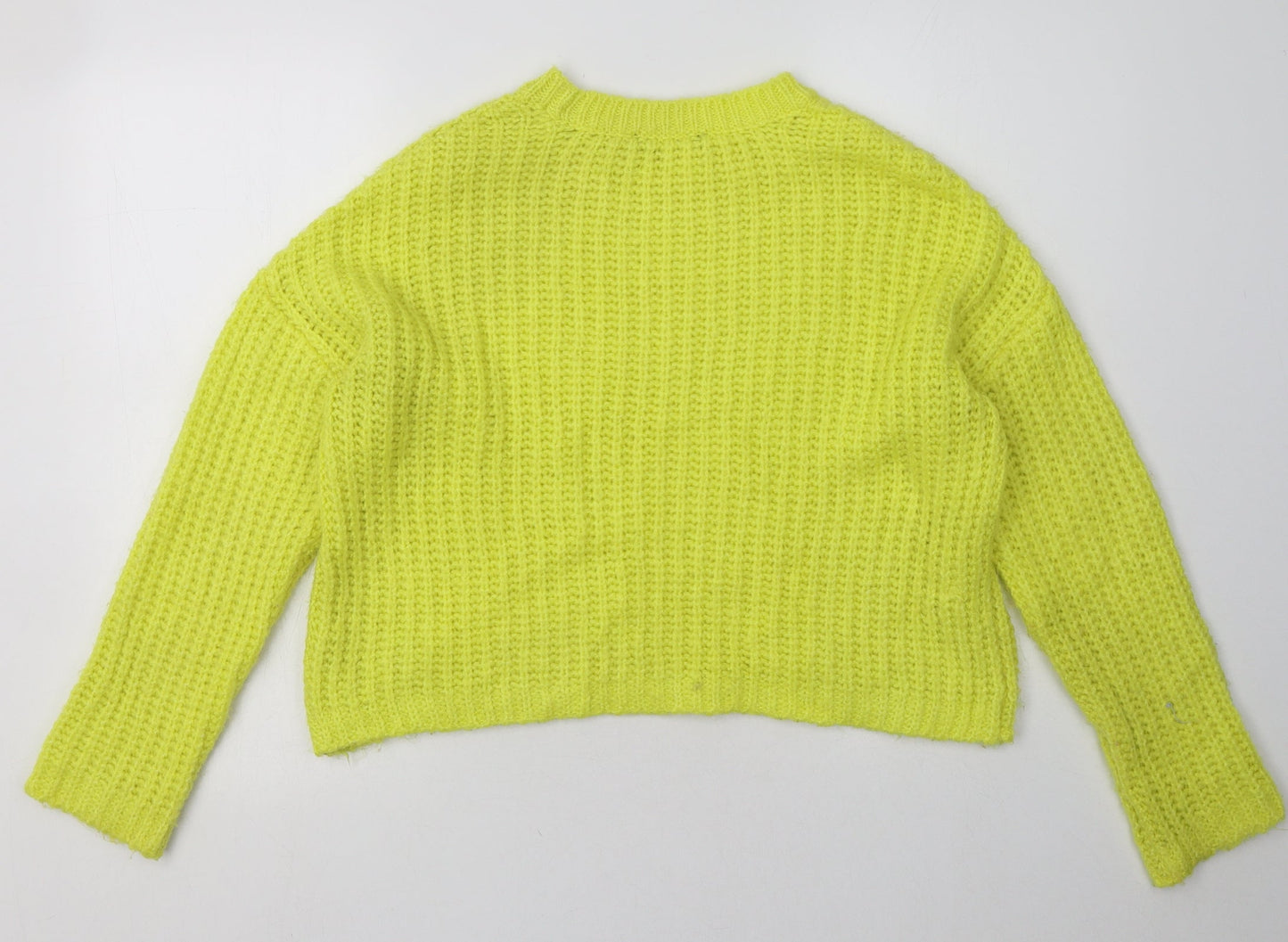 Stradivarius Womens Yellow  Acrylic Pullover Sweatshirt Size S  Pullover