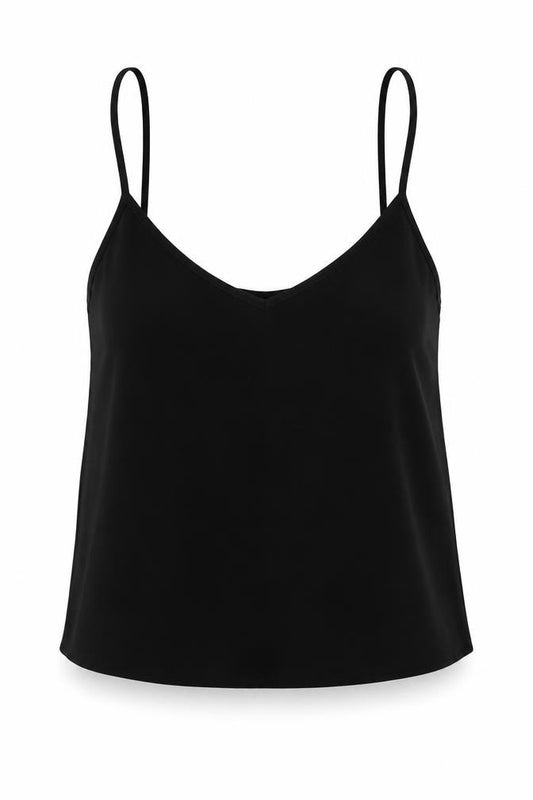 ASOS Womens Black  Polyester Cropped Tank Size 8 V-Neck