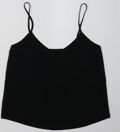 ASOS Womens Black  Polyester Cropped Tank Size 8 V-Neck
