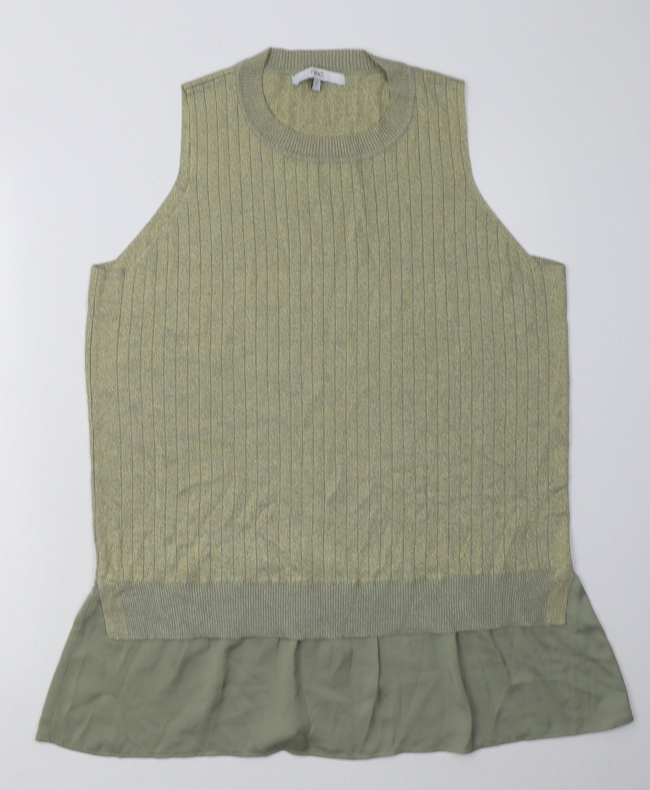 NEXT Womens Gold  Viscose Basic Tank Size L Crew Neck