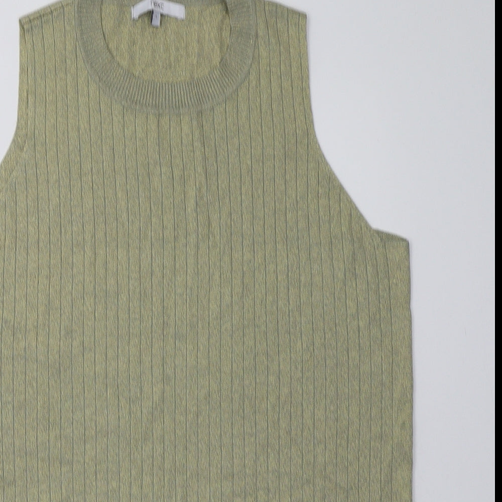 NEXT Womens Gold  Viscose Basic Tank Size L Crew Neck