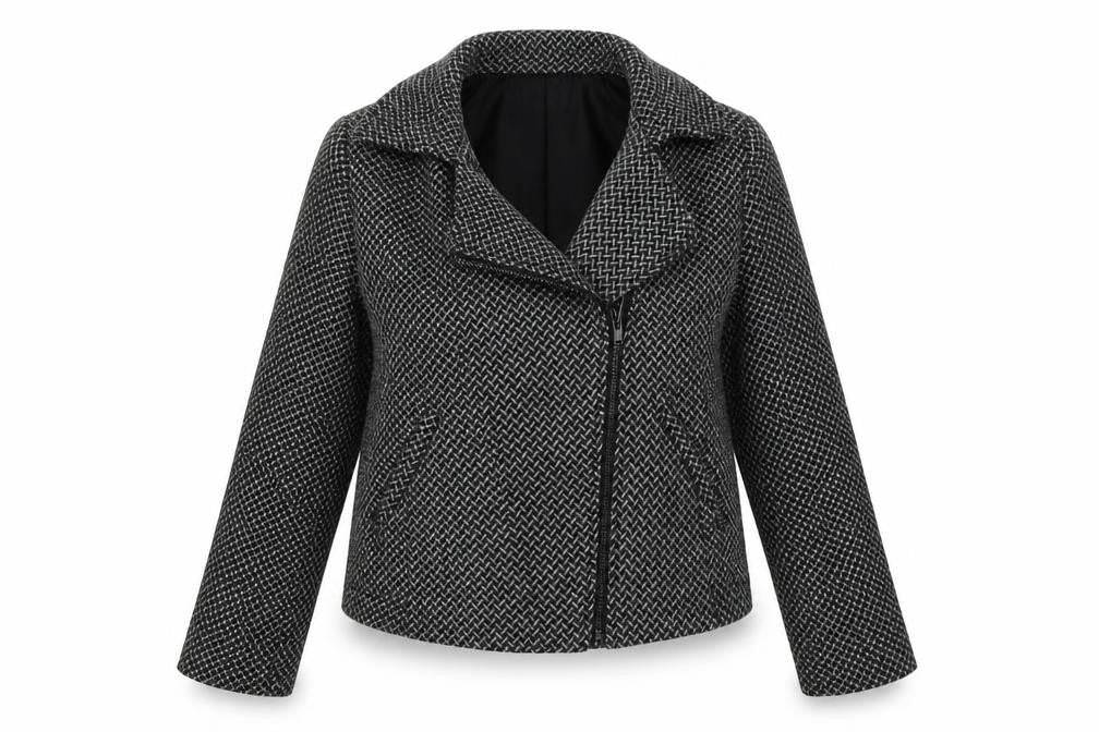 TU Womens Black Geometric  Jacket  Size 14  Zip