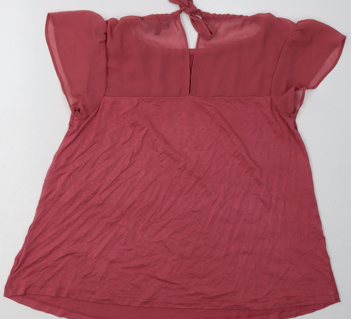 NEXT Womens Pink  Viscose Basic T-Shirt Size 10 Crew Neck