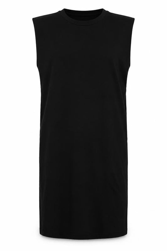 Zara Womens Black  Cotton Tank Dress  Size M  Crew Neck Pullover