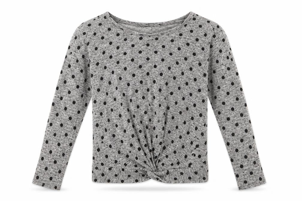 sainsburys Girls Grey Polka Dot Viscose Basic Casual Size 8 Years Crew Neck Pullover