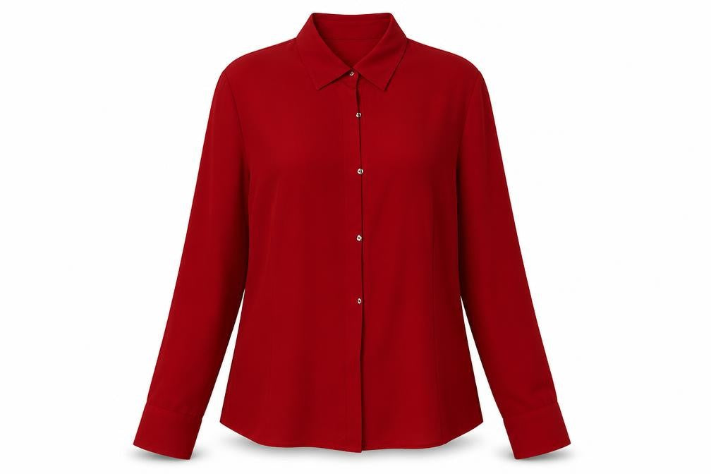 Debenhams Womens Red  Polyester Basic Button-Up Size 12 Collared