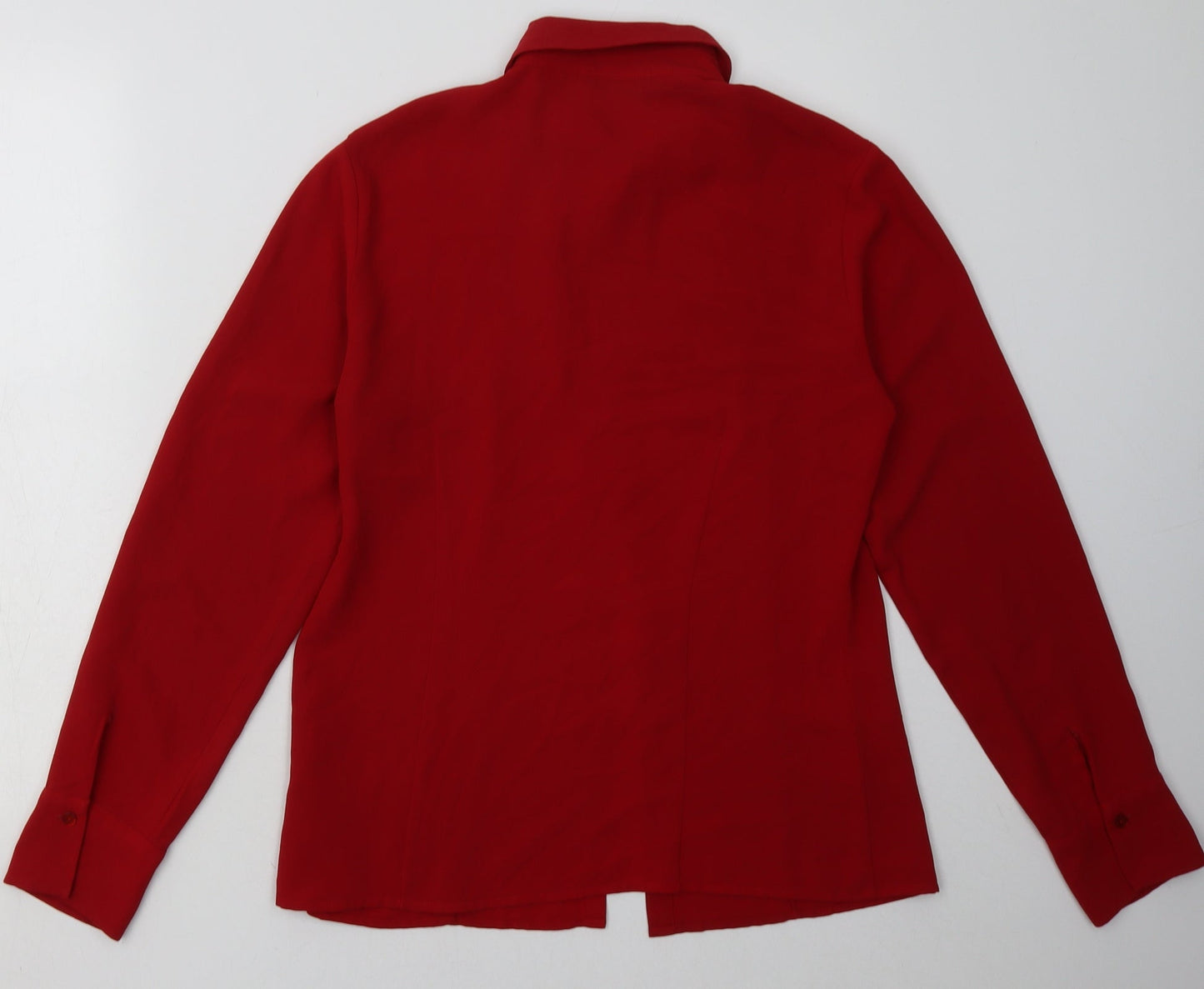 Debenhams Womens Red  Polyester Basic Button-Up Size 12 Collared