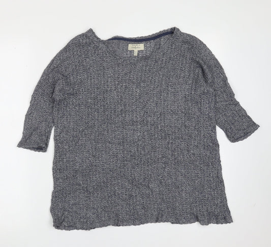 Zara Womens Blue Round Neck  Polyester Pullover Jumper Size S