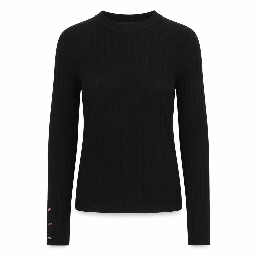 Primark Womens Black Round Neck Striped Polyester Pullover Jumper Size XS