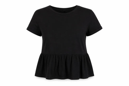 F&F Womens Black  Cotton Basic T-Shirt Size 10 Round Neck