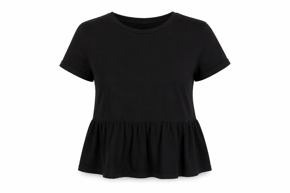 F&F Womens Black  Cotton Basic T-Shirt Size 10 Round Neck