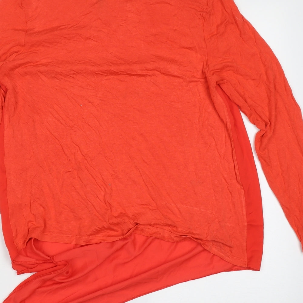 Gallery Womens Red  Viscose Basic Blouse Size 12 Round Neck