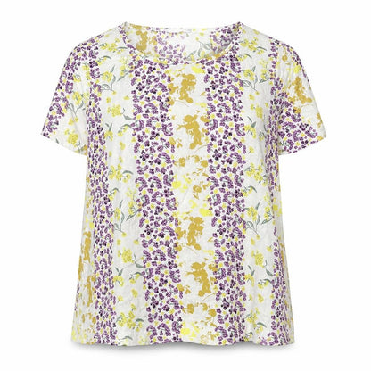 Principles Womens Ivory Floral Viscose Basic Blouse Size 20 Round Neck