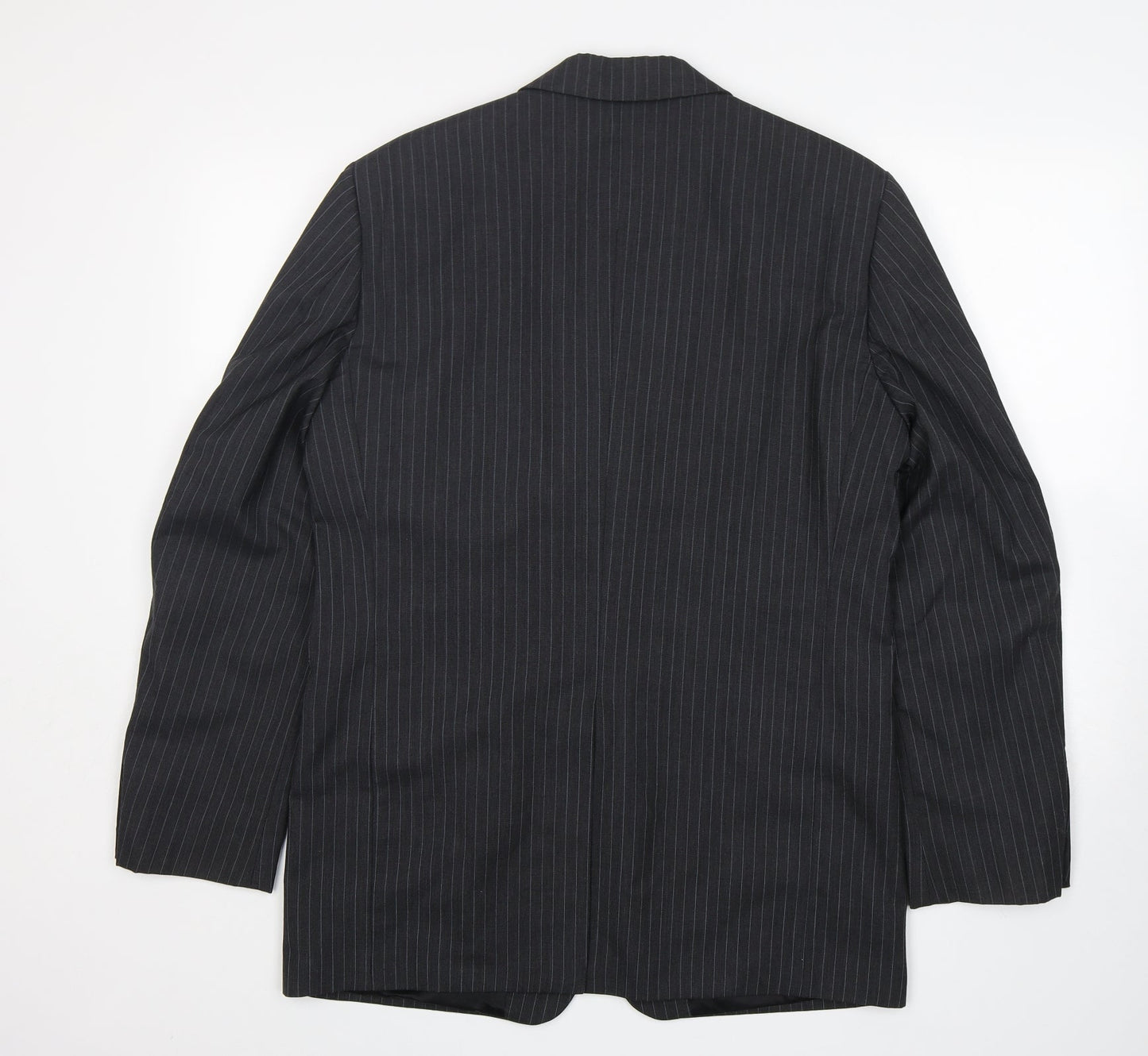 Mexx Mens Grey Striped Wool Jacket Suit Jacket