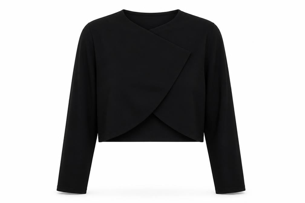 Debut Womens Black  Polyester Wrap Blouse Size M V-Neck