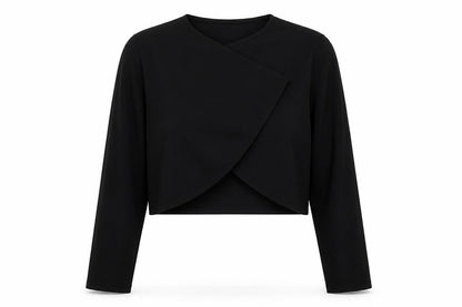 Debut Womens Black  Polyester Wrap Blouse Size M V-Neck