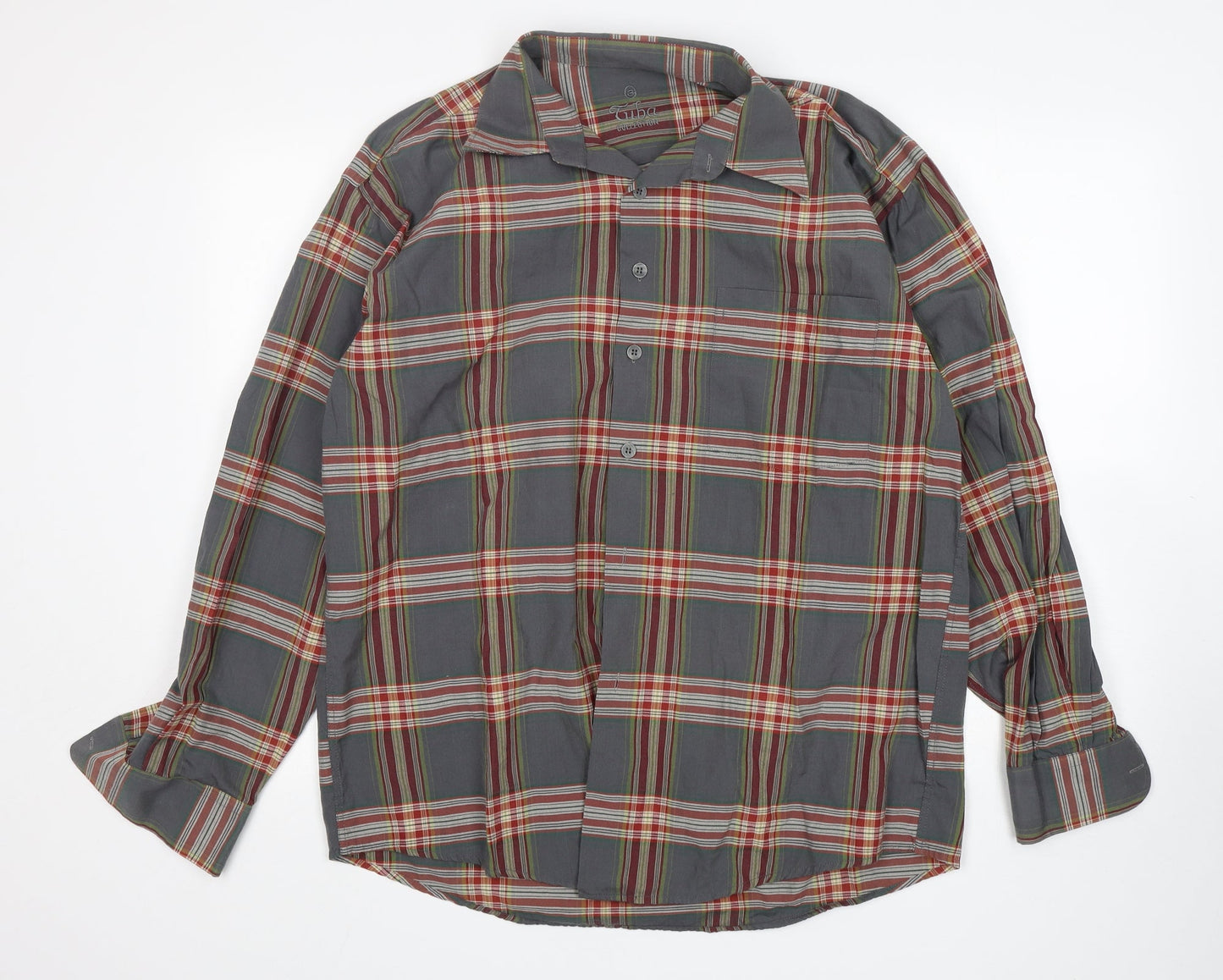 Cuba Collection  Mens Multicoloured Plaid   Button-Up Size S Collared