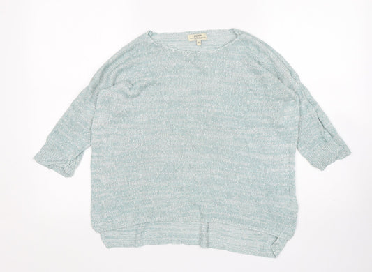 Papaya Womens Green Round Neck  Viscose Pullover Jumper Size 12