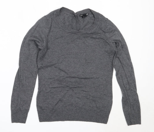 H&M Womens Grey Round Neck  Polyamide Pullover Jumper Size S