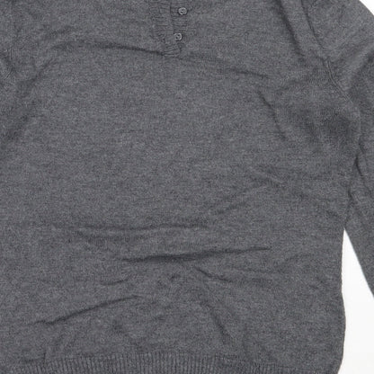 H&M Womens Grey Round Neck  Polyamide Pullover Jumper Size S