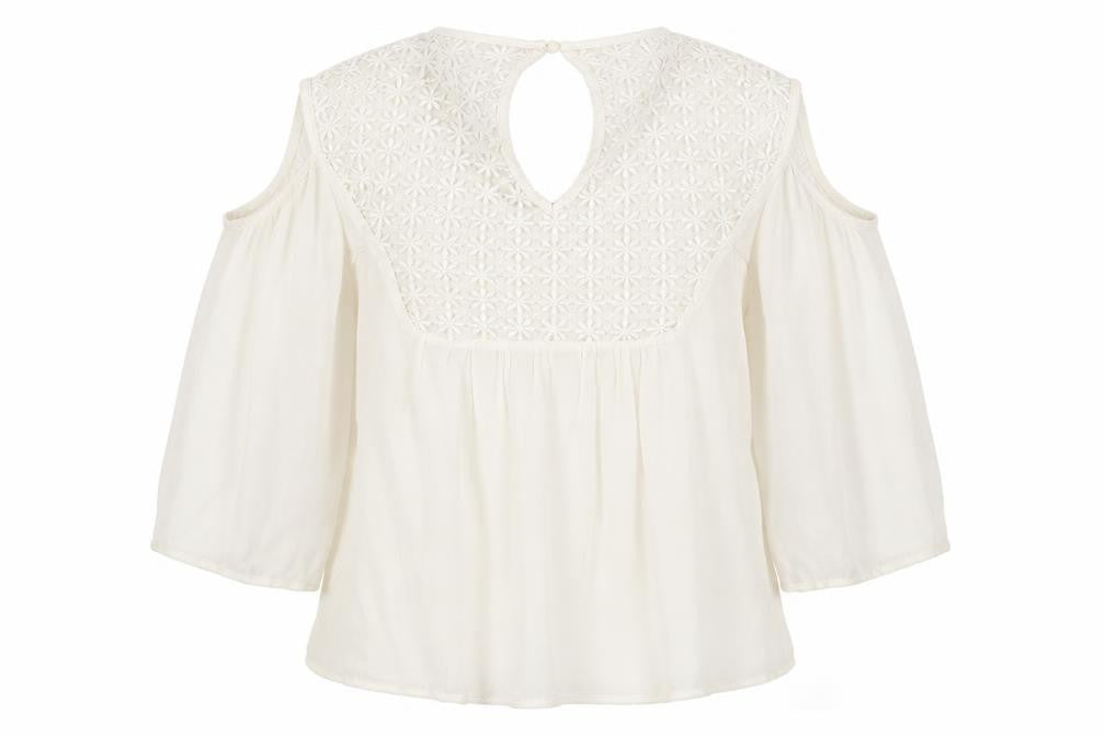 Zara Womens White  Polyester Basic Blouse Size XS Round Neck
