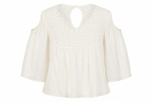 Zara Womens White  Polyester Basic Blouse Size XS Round Neck
