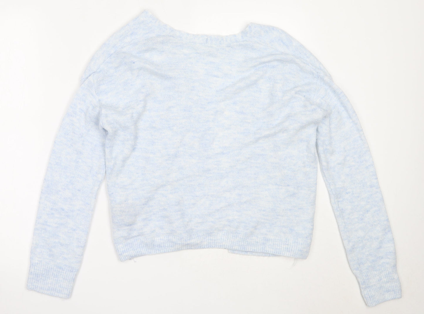 H&M Womens Blue Round Neck  Acrylic Cardigan Jumper Size XS