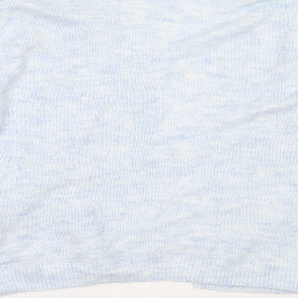 H&M Womens Blue Round Neck  Acrylic Cardigan Jumper Size XS
