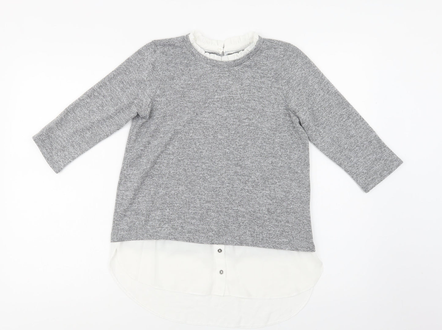 Dorothy Perkins Womens Grey Collared  Polyester Pullover Jumper Size 6