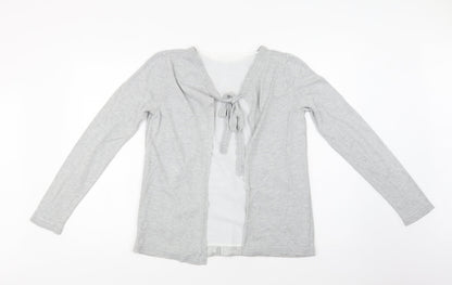 Dorothy Perkins Womens Grey Crew Neck  Acrylic Pullover Jumper Size 8