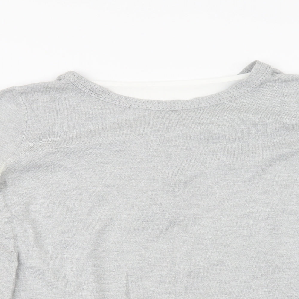 Dorothy Perkins Womens Grey Crew Neck  Acrylic Pullover Jumper Size 8