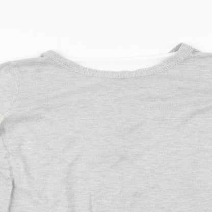 Dorothy Perkins Womens Grey Crew Neck  Acrylic Pullover Jumper Size 8