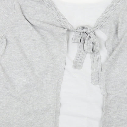 Dorothy Perkins Womens Grey Crew Neck  Acrylic Pullover Jumper Size 8