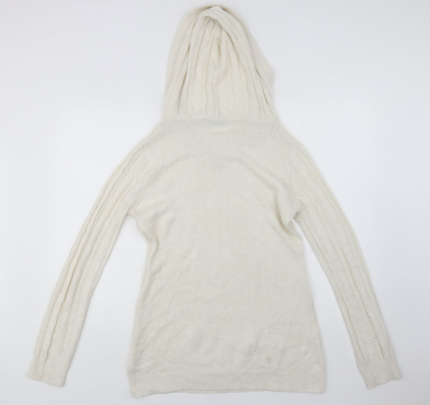 Select Womens Ivory V-Neck  Acrylic Pullover Jumper Size 16