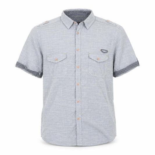 Peacocks Mens Blue  Polyester  Button-Up Size L Collared Button