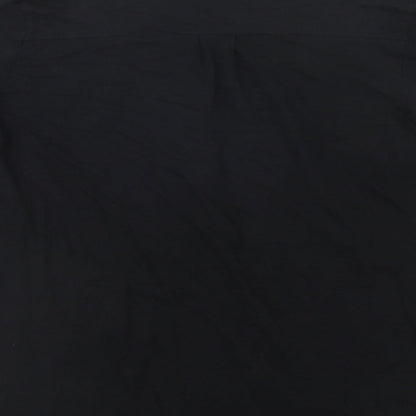 Bonprix Womens Black Geometric Cotton Basic Blouse Size M V-Neck