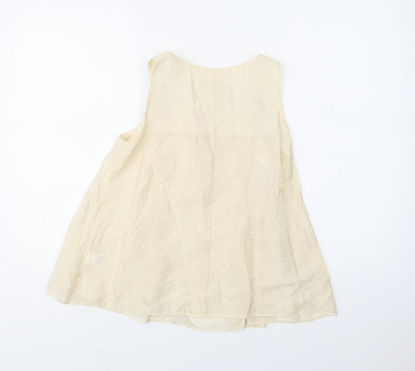 River Island Womens Ivory  Viscose Basic Blouse Size 8 Scoop Neck