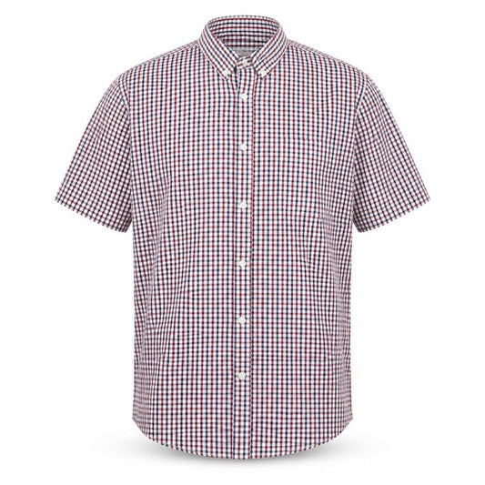 Cedarwood State Mens Multicoloured Check Polyester Button-Up Size L Collared Button