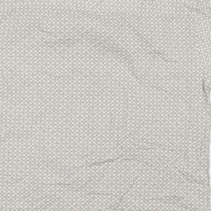 Matalan Mens Beige Geometric Cotton  Button-Up Size L Collared Button