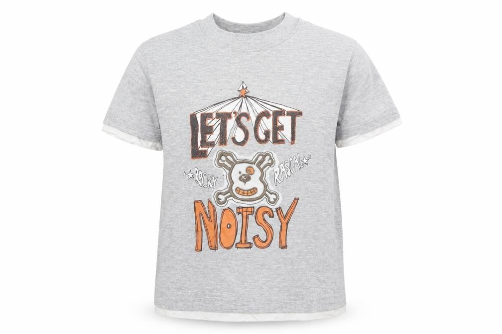 George Boys Grey  Cotton Basic T-Shirt Size 3-4 Years Crew Neck Pullover - Let's Get Noisy