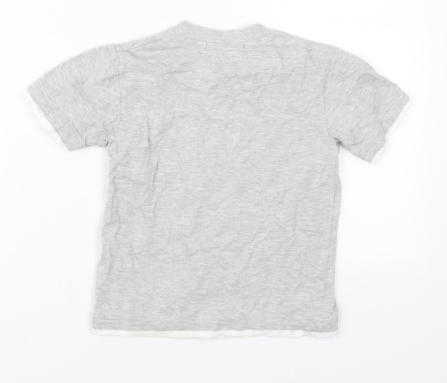 George Boys Grey  Cotton Basic T-Shirt Size 3-4 Years Crew Neck Pullover - Let's Get Noisy